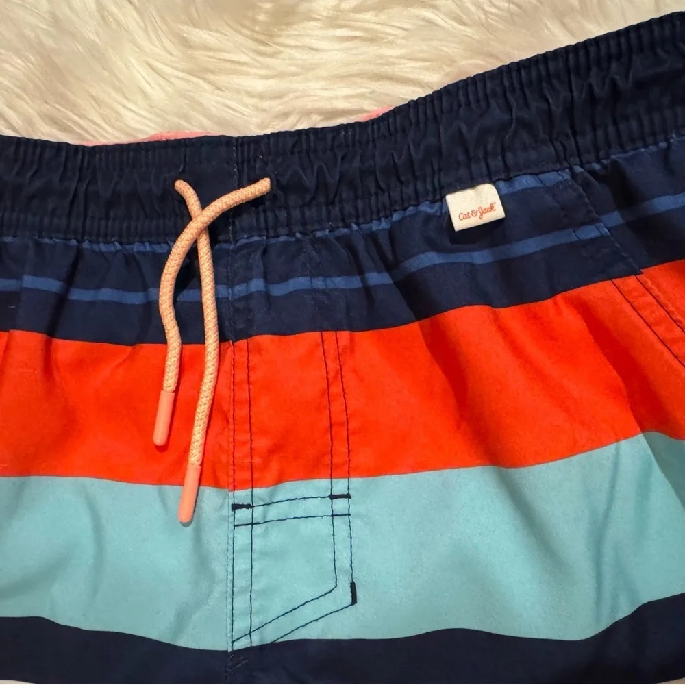 Cat & Jack Boys‎ Striped Swim Trunks Size Large 12/14